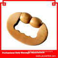 Wooden handheld massage roller with massage balls